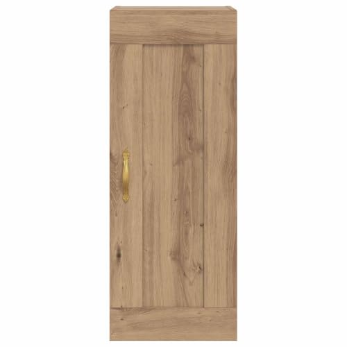 Armario de pared roble Artisan de madera 34.5cm con puerta reversible para salón 6