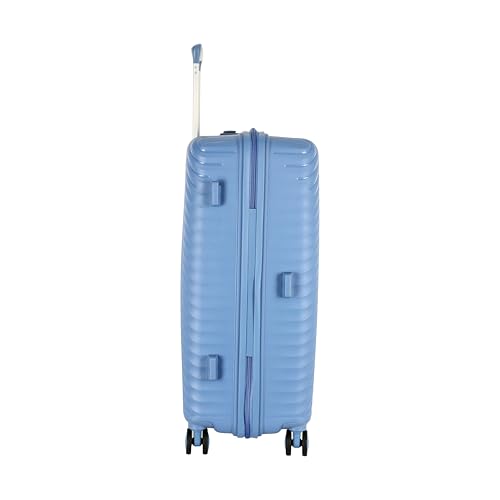 Image of American Tourister Diamo 68 CM Check-in Trolley Bag with Combination Non TSA Lock & 8 Wheels Hard-Sided PC Medium Suitcase /Trolley Bag with Double Spinner Wheels /Luggage for Men & Women - Blue
