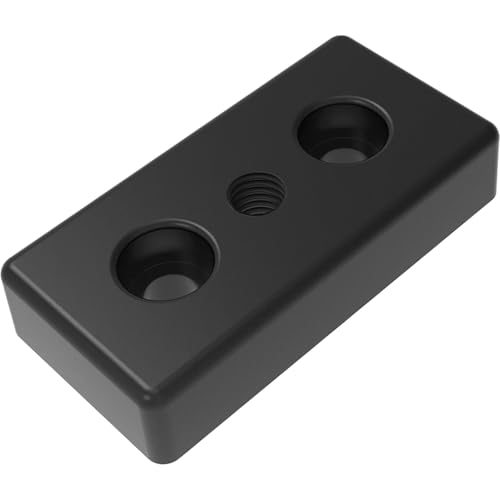 Fath Foot Plate Screwable M10 Suitable for Item System Aluminium Profile 40 x 80 mm Die-Cast Zinc Black Powder Coated