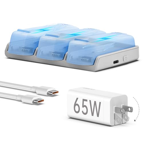 LKTOP 65W Neo Parallel Charging Hub Kit for DJI Neo Drone Battery Accessories Super Fast Charging Hub with 65W Portable Charger USB-C Power Adapter with Storage/Output Mode (Charge 3 Batteries: 45min)