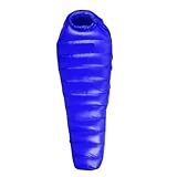 Erweiterter Gänsedaunenschlafsack for – geeignet for Körpergrößen ab 1,8 m, warm for Outdoor-Camping(Blue 600g)