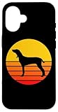Installation facile Chien Race Porcelaine Chien Coucher Soleil Coque pour iPhone 16
