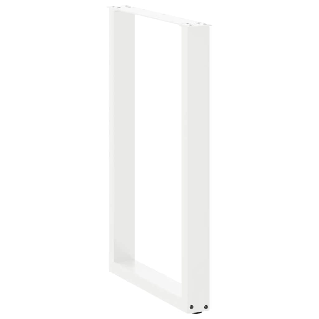 vidaXL Patas para Mesa de Bar en Forma de U (2 Unidades), Color Blanco, 60 x (90-91) cm, Acero