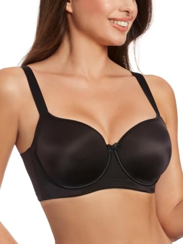 Selene Sujetador Copa C con Aros y con Relleno Lisa C - Negro, 90