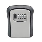 MICEL - 13302 - Caja Guardallaves, Con Cierre de Seguridad con Código de Combinación, Para colgar en la Pared, Acabado en acero, Color gris y negro, 110 x 90 x 38 mm