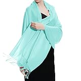 TZ Promise Women's Pashmina Shawls and Wraps for Evening Dress Soft Wedding Bridal Winter Warm Long Large Scarves (Turquoise)