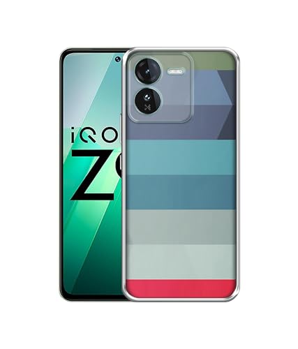 Image of Colorful Lines Design Printed Silicon Soft TPU Back Case Cover for iQOO Z9 5G, Multicolour
