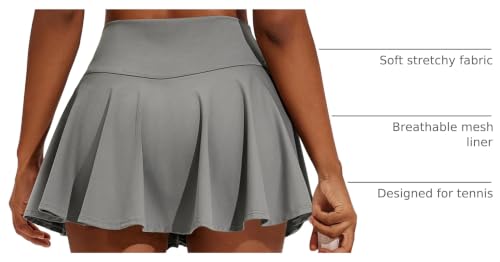 Image of PINSPARK Womens Tennis Skirt Pleated Athletic Skirts with Pockets Shorts High Waisted Golf Skort for Workout Pickleball