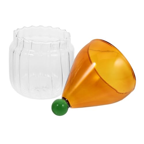 Frcolor クリスマス帽子形状ガラス密閉ジャー 蓋付き透明キャンディ収納容器 お菓子や茶葉の保管に適した多機能スナック瓶