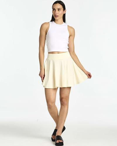 Real Essentials 4 Pack: Women's Basic Casual Stretchy Mini Skirt - Skater A-Line Flowy Flared (Available in Plus Size)2