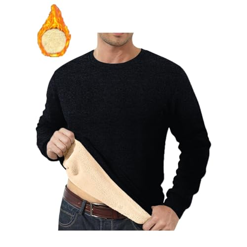 Men's Fleece Sweatshirt, Sherpa Lined Thick Pullover Winter Warm Crewneck Thermal Long Sleeve Cozy Casual Loungewear2