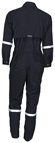 Image of MCR Safety Summit Breeze Flame Resistant FR Long Sleeve Coveralls, 5.5 oz Inherent Blend Work Coveralls, Navy, 60 Tall