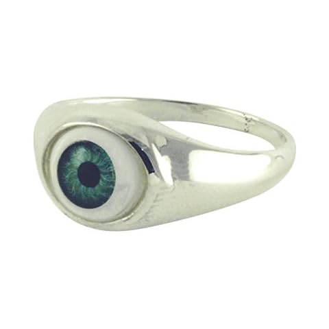 apop nyc 925 Sterling Silver Green Evil Eye Ring size 11 [Jewelry] Cover