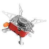VANZACK Estufa Camping Plegable Metal Ligero Portátil Quemador Acampada Exterior Compacto para Senderismo y Picnic