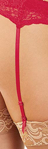 image for Dreamgirl womens Scalloped Lace Belt adult exotic apparel garters, Red