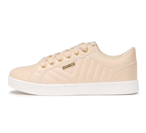 Image of LUCKY STEP Glitter Shoes Sparkly Bling Shiny Bedazzled Lace up Fashion Sneakers for Women