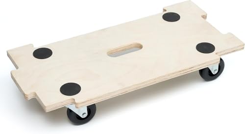 Dolly Trolley on Wheels Heavy duty for Moving Heavy Items | 300 KG (1 Piece) Load Capacity Plywood Jigsaw Trolley on Wheels | 360 Rotatable Wheeled Furniture Dolly with 4 Non-Slip Grip Pads