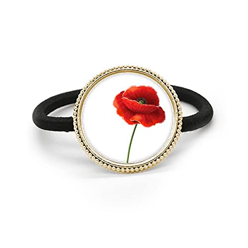 Coletero de maíz de plata y metal con flor roja para pelo rizado y coletas altas