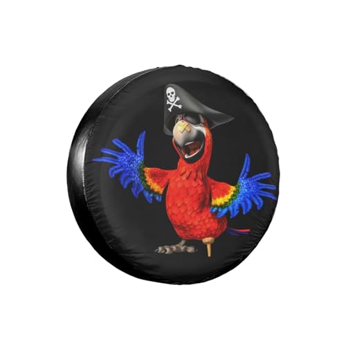 Image of Parrot Pirate Spare Tire Cover Waterproof Sun Protection Fit for Trailers, Rv, SUV, Off-Road Vehicle, Camper, and Trucks Wheel Cover 15 Inches