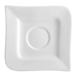 Dajar KUBIKO Ambition Welle 10,8 cm Unterteller Untersetzer runde Untertasse Porzellan modern elegant, Weiß, 8.5 cm, 10.8 x 10.8 x 1 cm