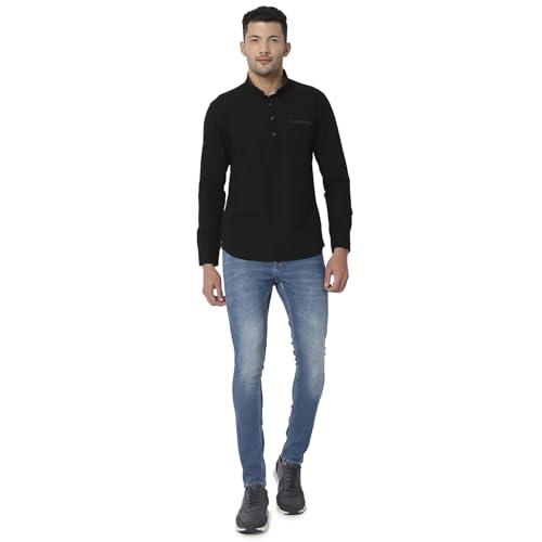 Image of Spykar Men's Regular Fit N /A Full Sleeve Solid Casual Shirts