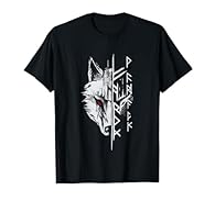 old Norse-inspired design featuring a fierce wolf with runic elements, representing strength, mystery, and ancient mythology. Perfect for fans of Viking culture and symbolism. Unique minimalist design blending primal energy and abstract geometry, ide...