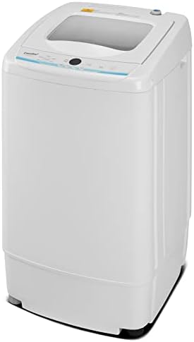 COMFEE’ Portable Washing Machine, 0.9 Cu.ft Compact Washer With LED Display, 5 Wash Cycles, 2 Built-in Rollers, Space Saving Full-Automatic Washer, Ideal for RV/Dorm/Apartment, Ivory White