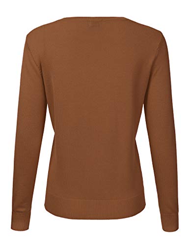 JJ Perfection Basic Button Down Soft Knitted Cardigan Long Sleeve Crew Neck Casual Sweater Jackets for Womens with Plus Size3