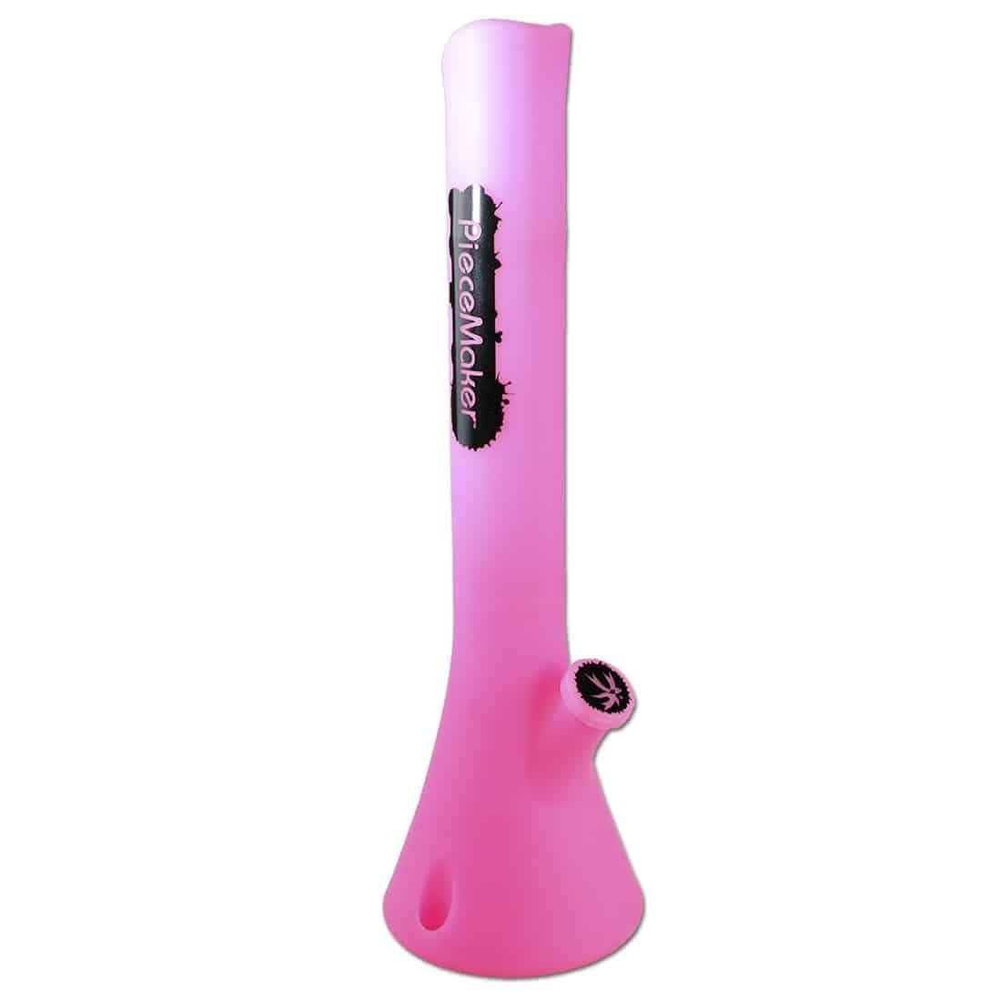 PieceMaker Percolator Bong 55 cm Neon-Pink Silikonbong NS 14/19 Mushroom-Perkolator Lebensmittelechtem Silikon Ø 160/66mm