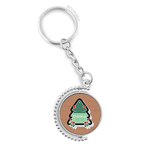 Árbol de Navidad giratorio con llavero de icono animado DIYthinker para llaves