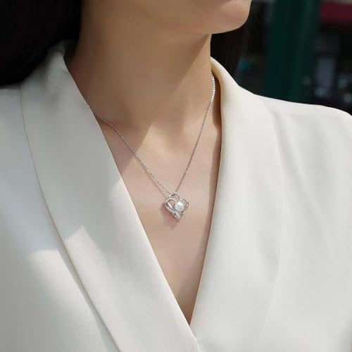 Collier double cœur moissanite argent symbole d'amour éternel - 2
