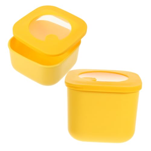 KOCKSHION 2pezzi Contenitori Per Formaggio Sliced Per Conservazione Fette Di Formaggio e Burro Scatole Riutilizzabili Gialle Per Frigorifero Per Cucina e Ristoranti