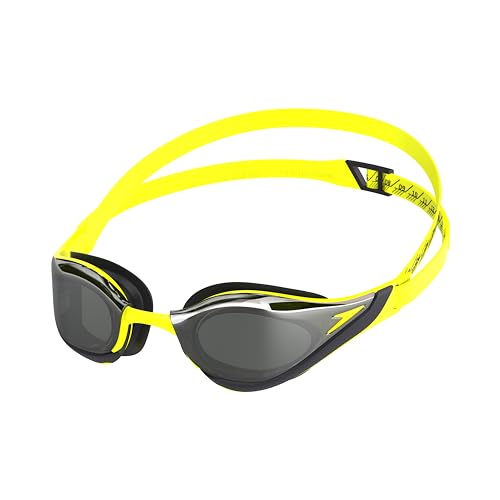 Speedo Unisex Unisex Fastskin Pure Focus verspiegelte Schwimmbrille Hyper Yellow/Cobalt/Emerald One Size