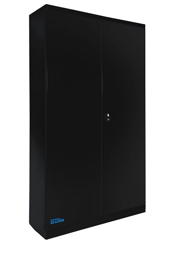 Güde Werkzeugschrank TYP C Black Line Robuster Stahlschrank mit 4 höhenverstellbaren Fachböden, Zylinderschloss und 180° Öffnungswinkel Ideal für Werkstätten Garagen und Büros Profi-Qualität