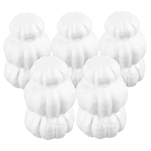 NUOBESTY 15pezzi Zucche Intagliabili in Schiuma Piccole Zucche Artigianali per Artigianato in Schiuma Ornamentali in Verniciabili per Fai da Te