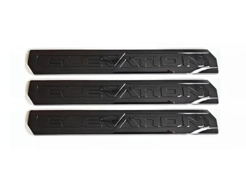 Image of Overlay Door Rear Emblem Badge Nameplate Replacement for 2019-2021+ Elevation 3PC (Gloss Black)