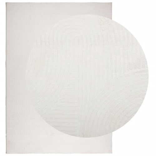 Tapis scandinave crème 140x200 cm lavable en machine pour salon - 4