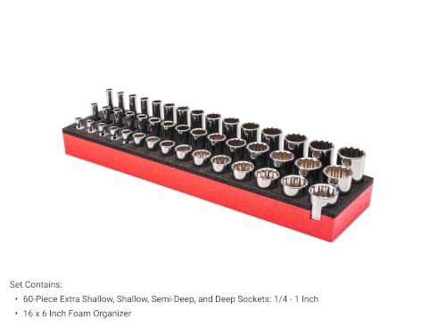 Image of TEKTON 3 /8 Inch Drive 12-Point Socket Set, 45-Piece | SHD91802