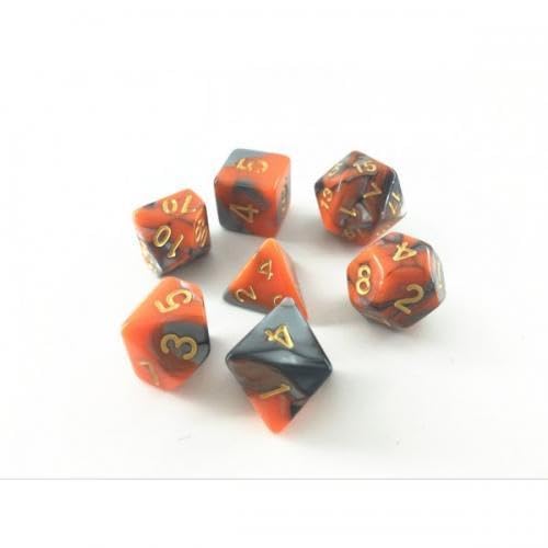 Epic Forge -Set of 7 Dice – Orange and Silver Fusion