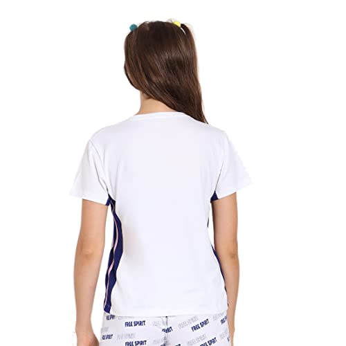 Image of Bewakoof Women Hashtag Blue Color Block Panel T-Shirt