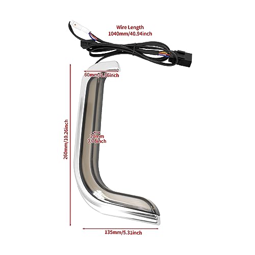 HDBUBALUS Motorcycle Lower Grills Leg Fairing Light LED Turn Signal Running Light Fit For Harley Touring Street Glide Road Glide Electra Glide FLHTK FLTRU 2006-2013 (Color: Chrome) by HDBUBALUS - Used condition - Image 4