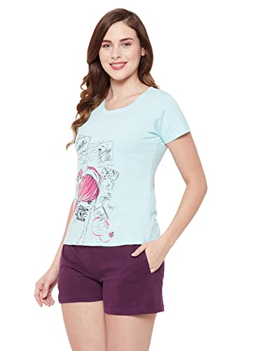 Image of Clovia Women's Cotton Print Me Pretty Top & Basic Shorts Set
