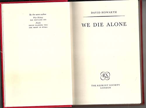 We Die Alone (The Adventure Library) 1885283067 Book Cover