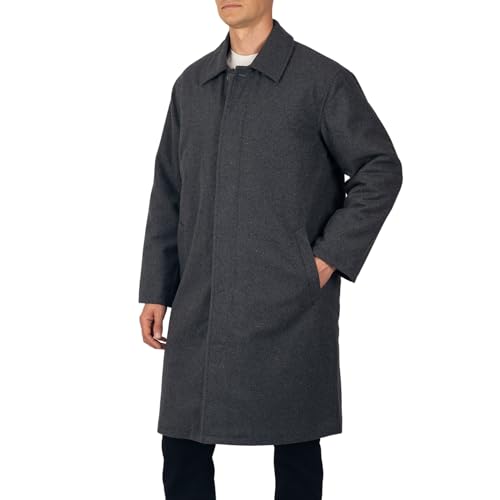 Image of Alpine Swiss Zach Men’s Wool Blend Overcoat – Knee-Length Trench Coat, Runs Large for Layering Over Suits or Sweaters Gray Medium