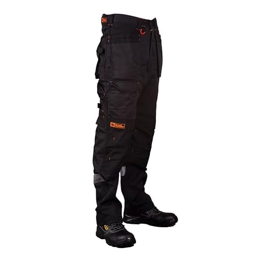 BLACK HAMMER Herren Arbeitshose Mehrfachtaschen Cargo Heavy Duty Dreifach genäht mit Cordura Verstärkung Belastungspunkte und Kniepolstertaschen Phänomenale Arbeitskleidung (38W / 33 Long)