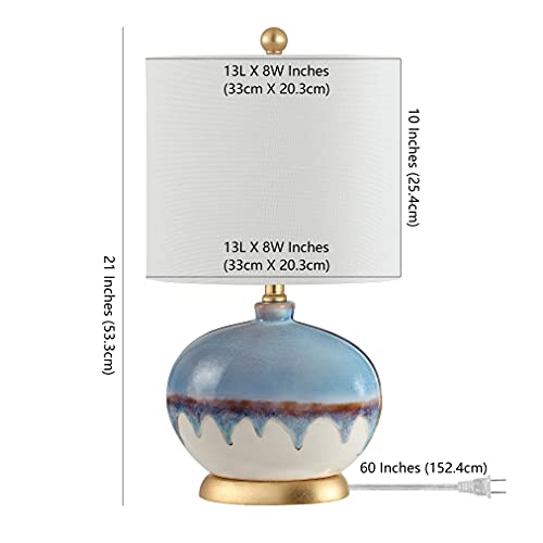 Lámpara de mesa azul de cerámica moderna 21 pulgadas miniatura 3