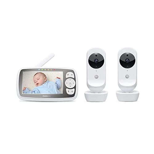 Motorola MBP483XL-2 Dual Camera 4.3' Video Baby Monitor with Digital Zoom and Two Way Audio