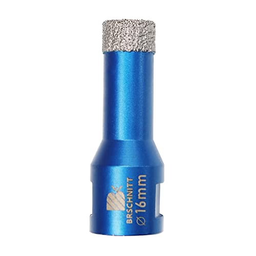 Broca de Diamante 16MM - BRSCHNITT Vacío Soldadura para gres Porcelánico Azulejo Cerámica Mármol Granito Taladrado, adecuado para amoladoras M14 angulares
