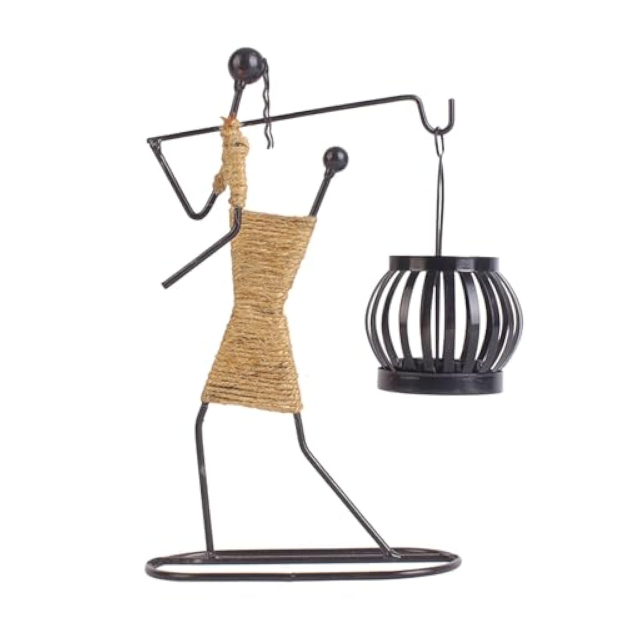 Abstract Character Girl Lantern Sculpture Candle Holder