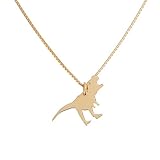 Edle Venezianer-Halskette von Malaika Raiss mit einem schreienden T-Rex-Dinosaurier-Anhänger.